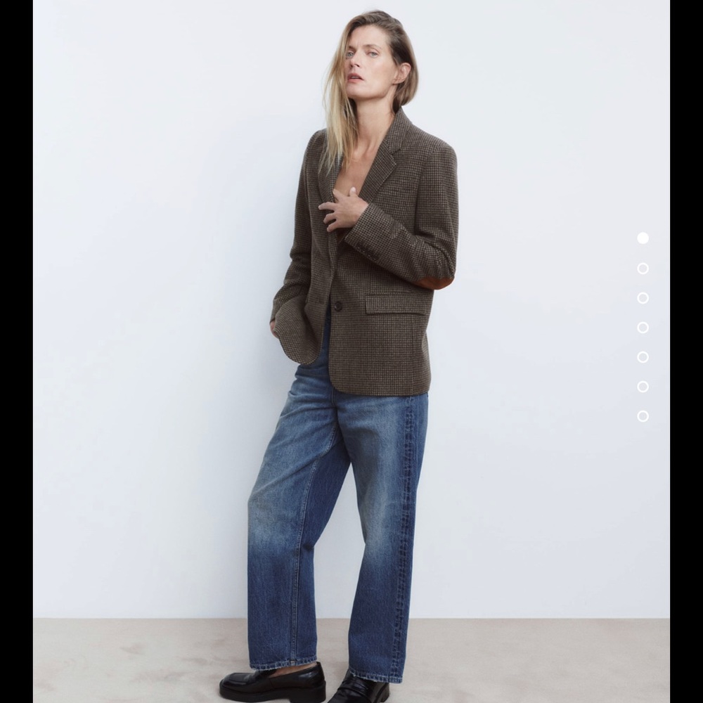 NWT Zara wool blend checkered blazer, size small